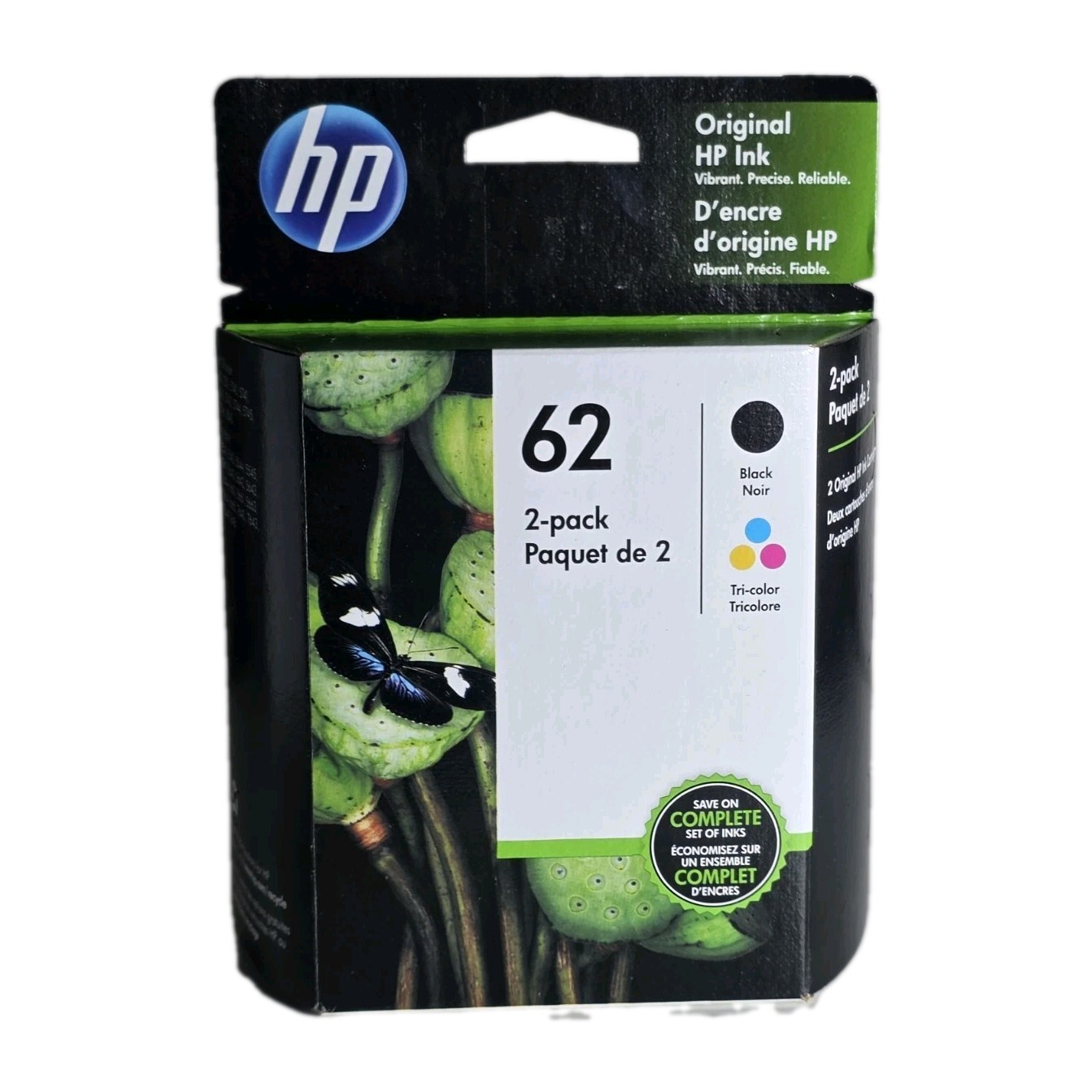 HP Genuine 62 Black & Tri Color Combo Ink Cartridges 2 Pack 07/2023 New Sealed