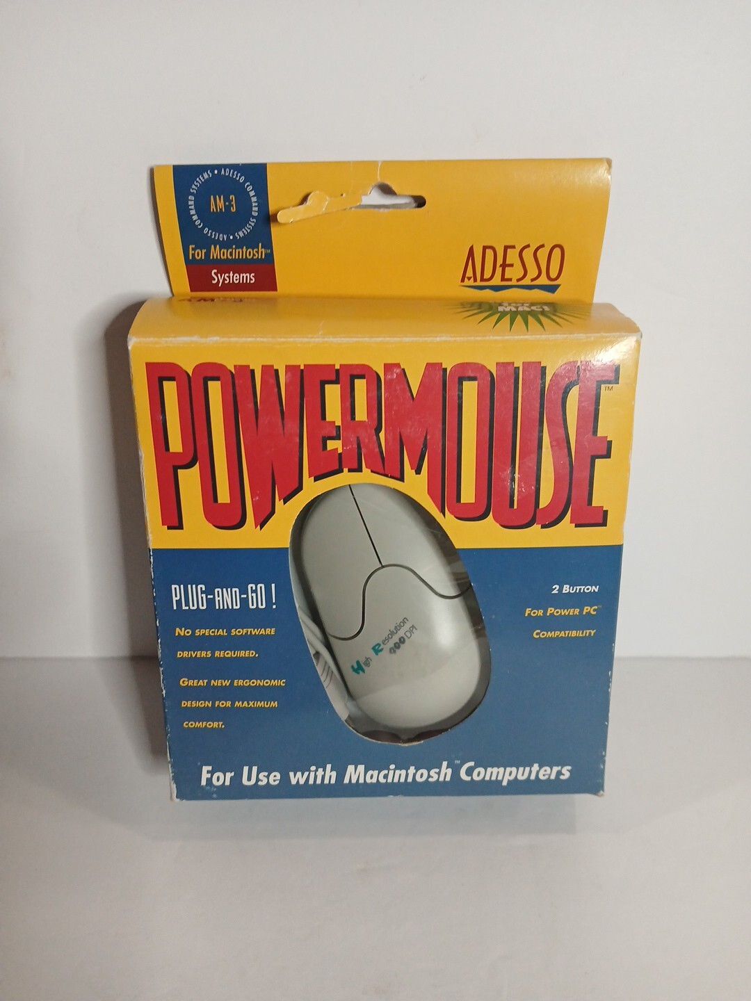 Rare Vintage Adesso Powermouse For Older Mac / Macintosh NOS