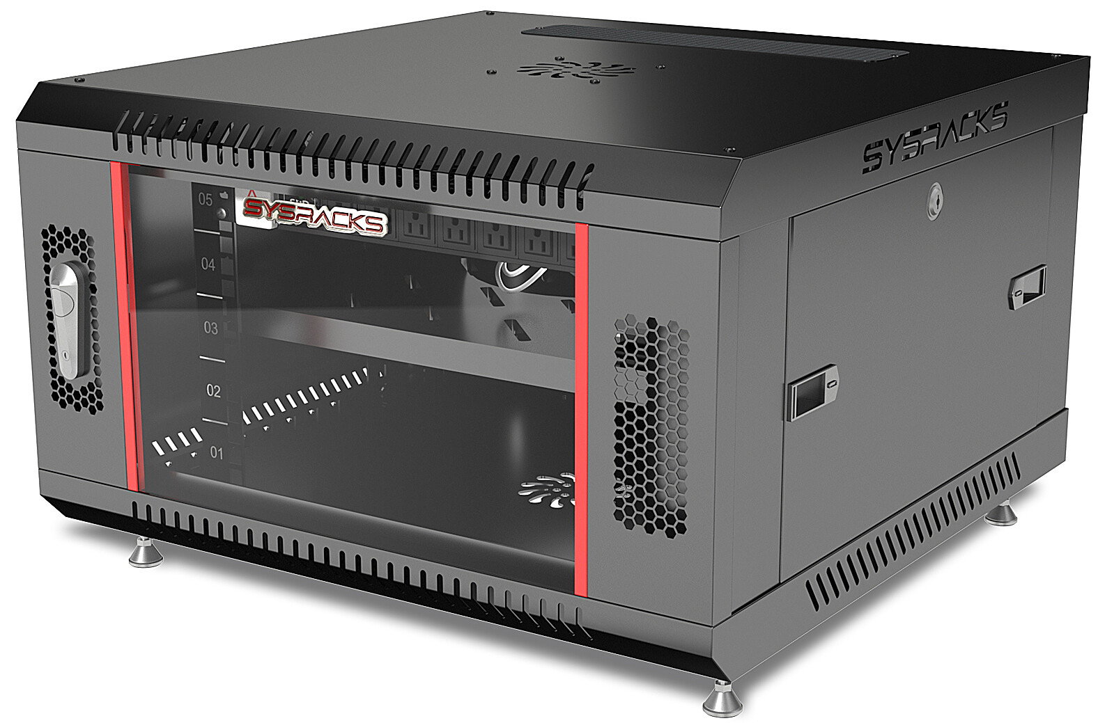 6U 24" Deep Wall Mount IT Network Server Rack Cabinet Enclosure. Free Accessory 