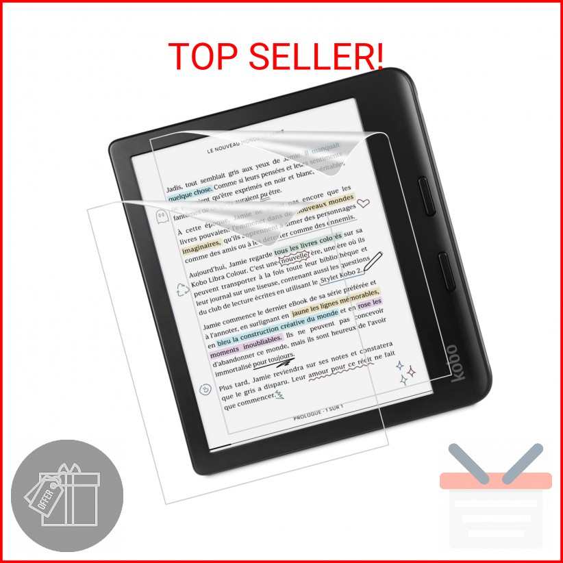 MoKo 2-Pack Matte Screen Protector Fits Kobo Libra Colour 7 Inches 2024/Kobo Lib