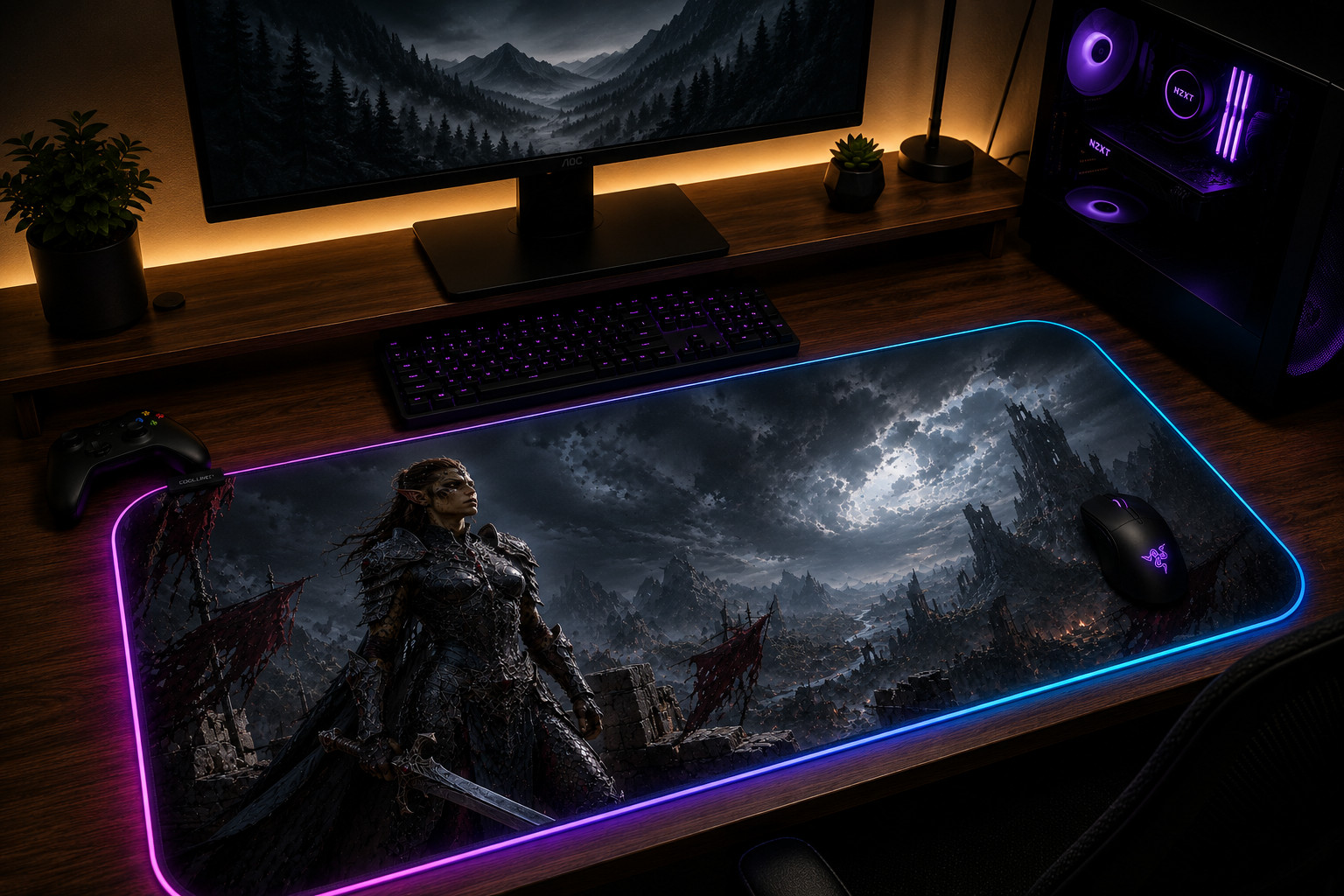 Baldurs Gate 3 RGB XXL Gaming Mouse Pad Karlach Shadowheart Desk Mat