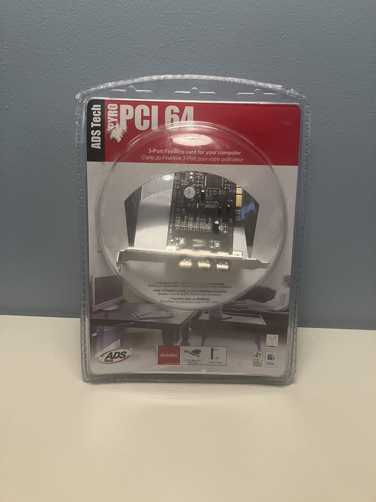 ADS Tech PYRO PCI 64 3-port Firewire API-311-EGFS DV Video for Windows & Mac