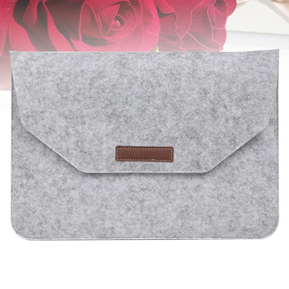 Reusable Felt Laptop Storage Bag Light Grey Anti Scratch Durable Laptop Sleeve