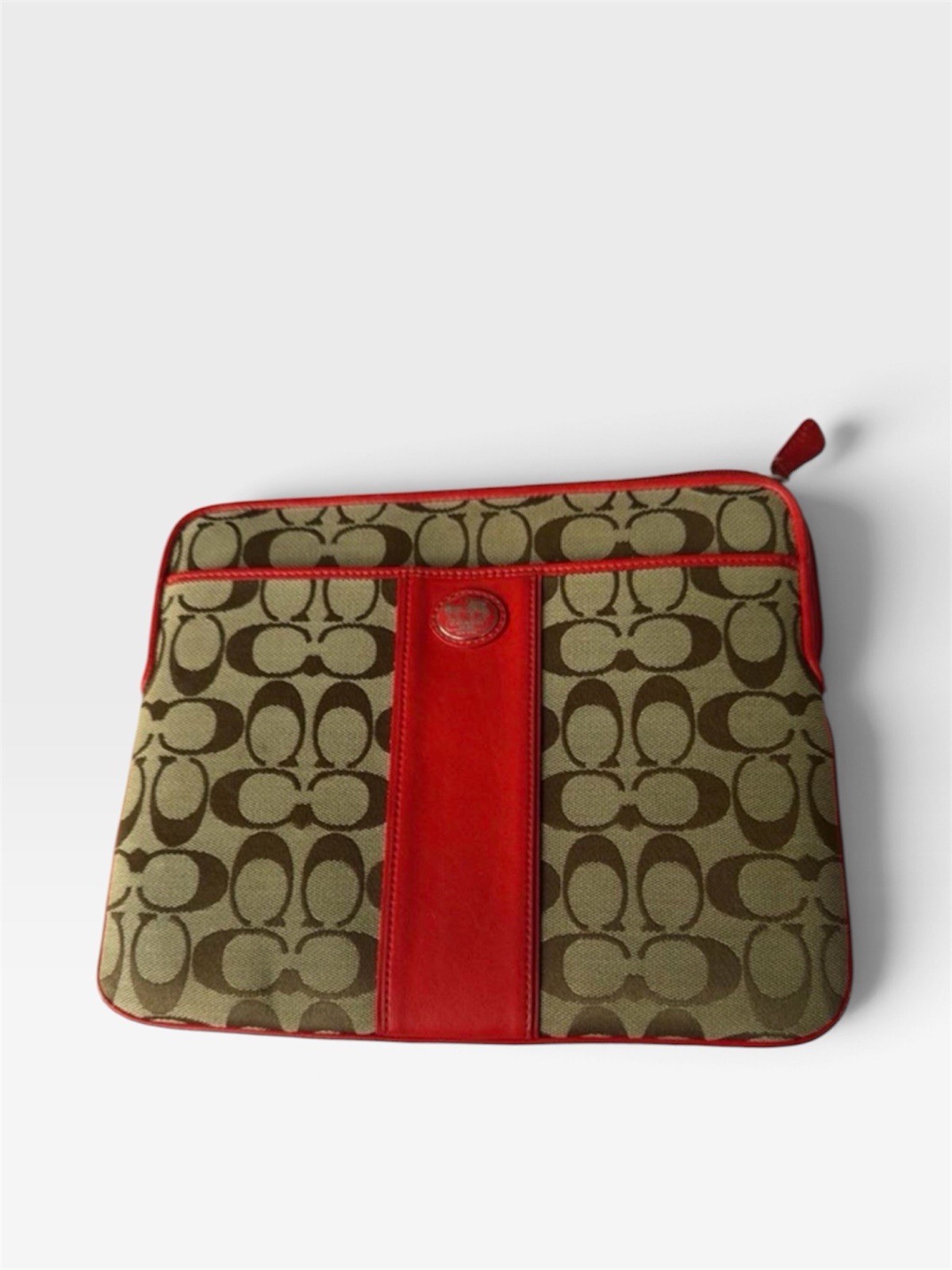 Vintage Coach Signature Pattern Red/Brown Kindle/Ipad Case 