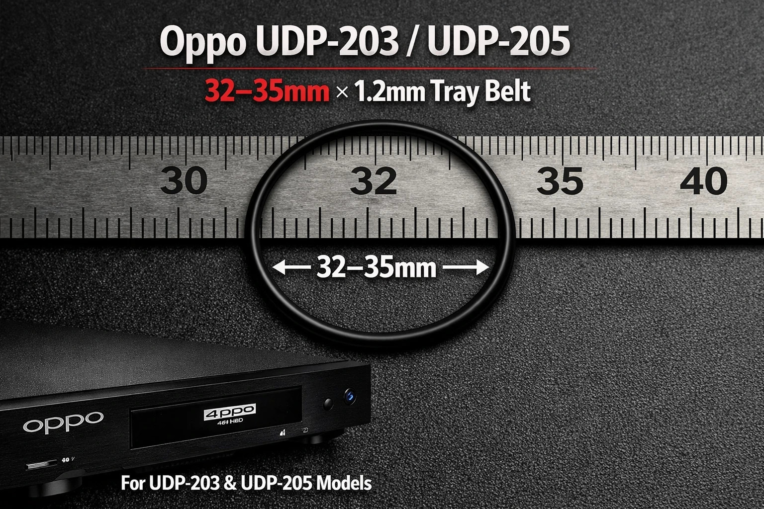 NEW OEM 2x Oppo BDP‑83 / BDP‑83SE Disc Tray Belt Replacements Square Drive Belt