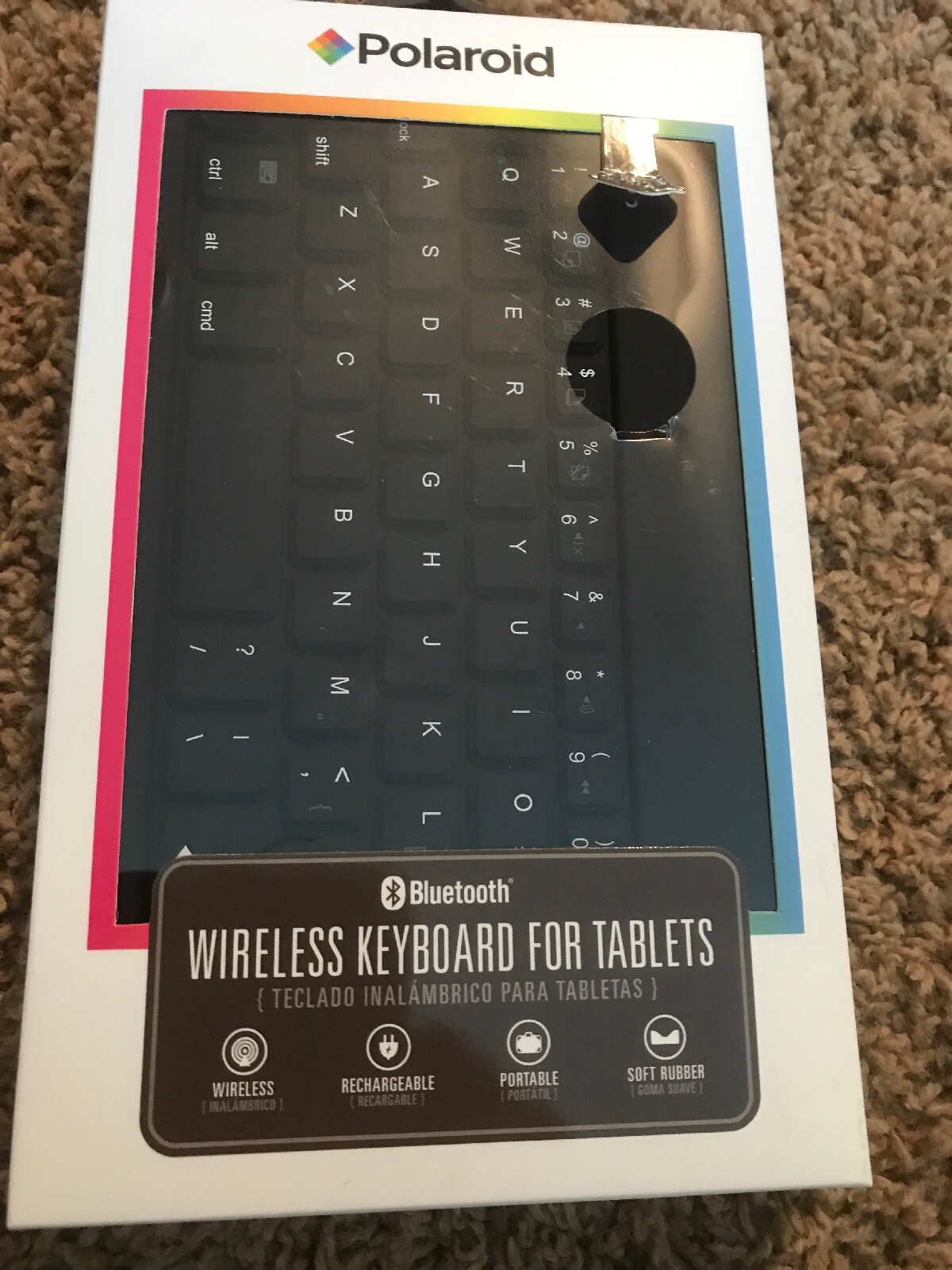 Polaroid Wireless Bluetooth Keyboard Portable Chargeable Smartphone Tablet NEW