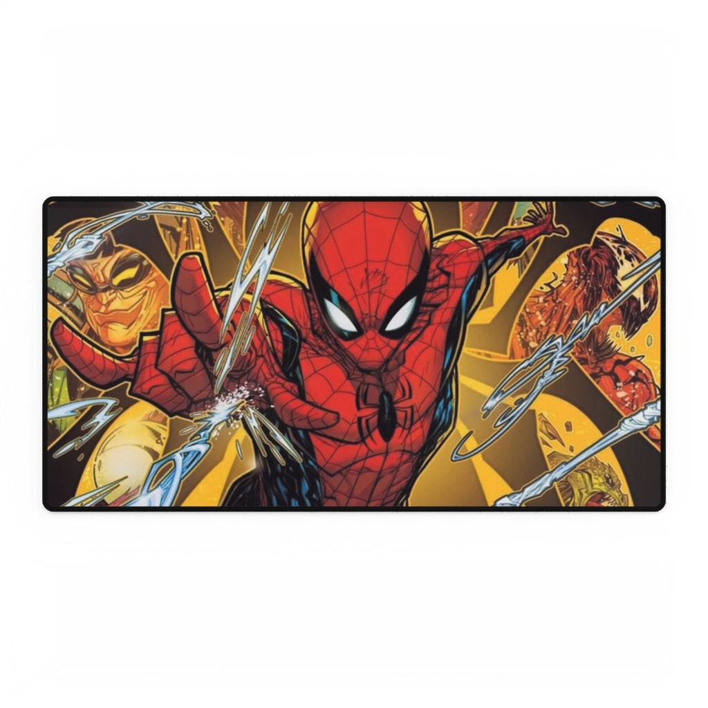 Marvel Spider-Man Action Web Shooting Gold Background Mouse Pad Desk Mats