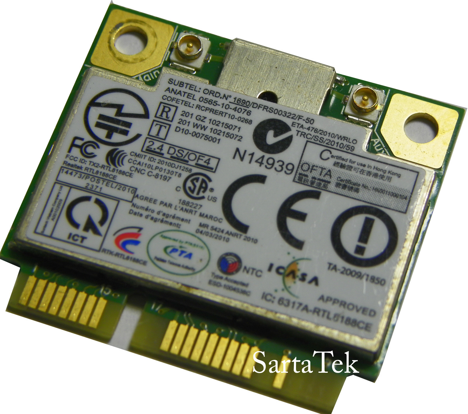 Realtek RTL8188CE 802.11b/g/n Wireless PCIe Half Lenovo 20200015 FRU 60Y3247