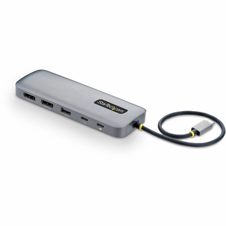 StarTech USB-C to Dual-DisplayPort Multiport Adapter, 100W Power Delivery