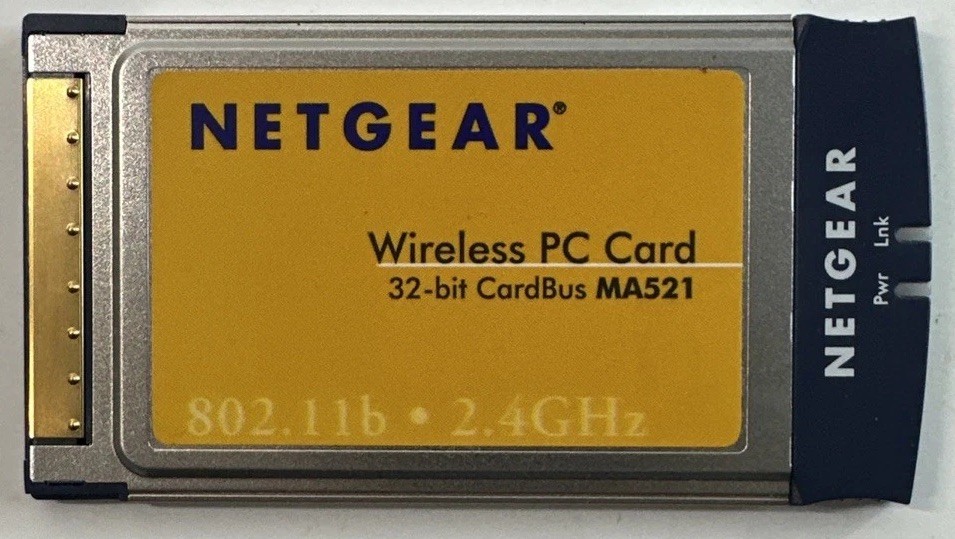Vintage Netgear MA521 802.11b Wireless PC Card PCMCIA 11 Mbps