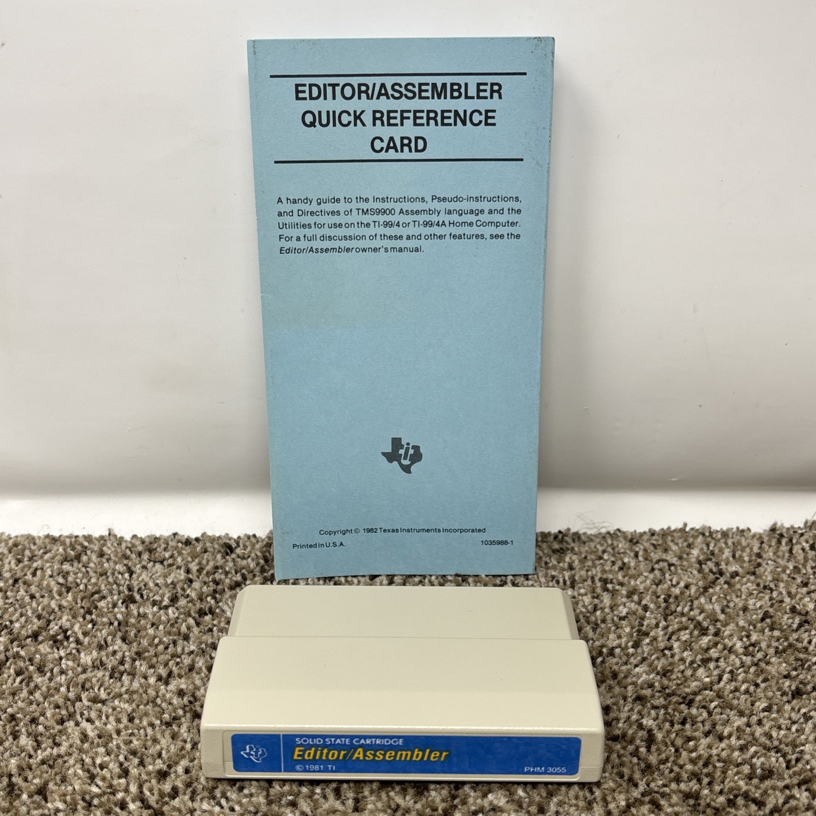 TI99/4a computer Editor/Assembler solid state cartridge - Texas Instruments 1981