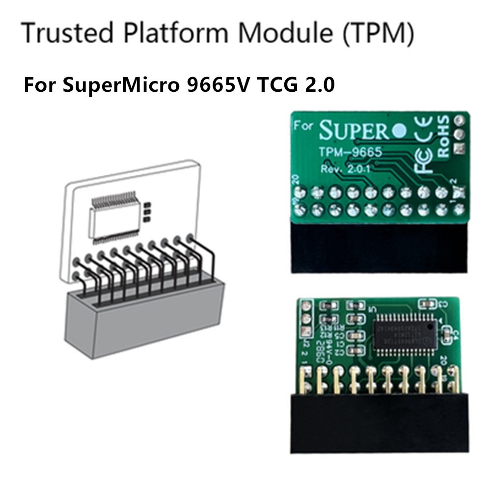 New 20 Pin TPM 2.0 Module Trusted Platform For SuperMicro AOM-TPM-9665V TCG 2.0