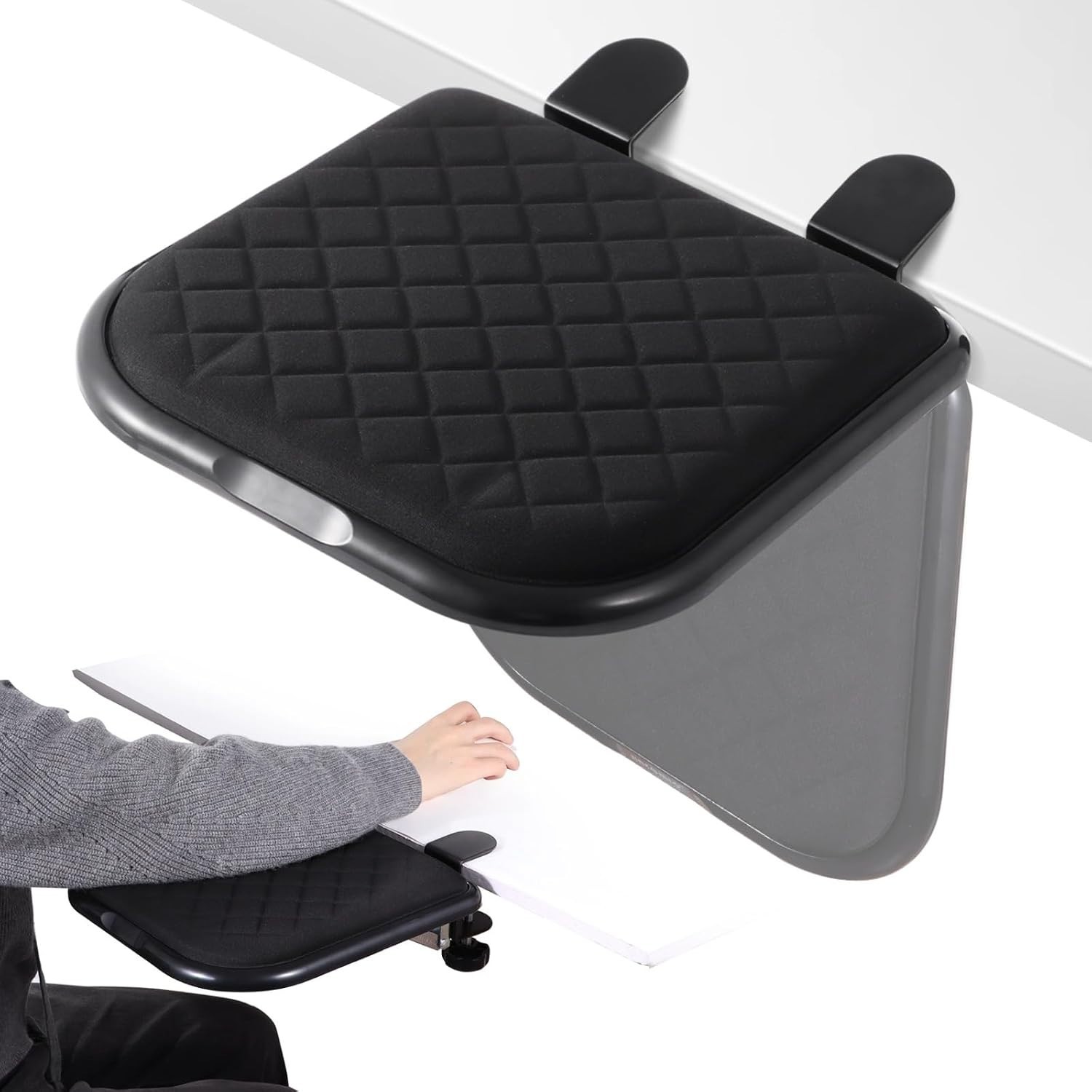 Ergonomic Arm Rest for Desk, 90° Folding Armrest Extension with Soft Memory Foam