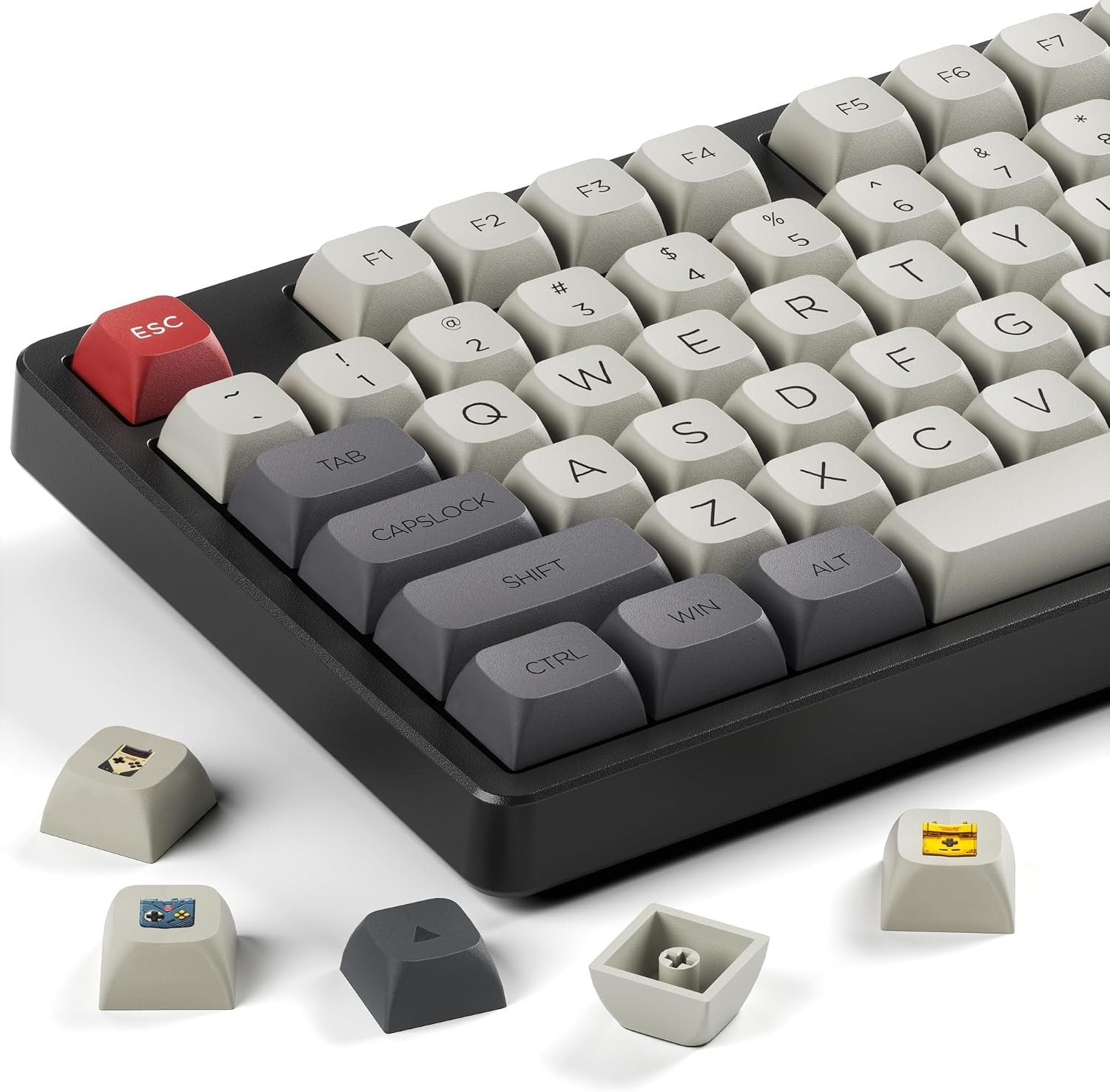 135-Piece Retro Game Console Keycap Set - High Quality PBT with Puller Included