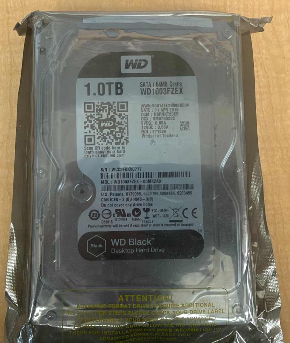New Western Digital 1TB 3.5" SATA HDD WD1003FZEX WD Black WD1003FZEX-00MK2A0