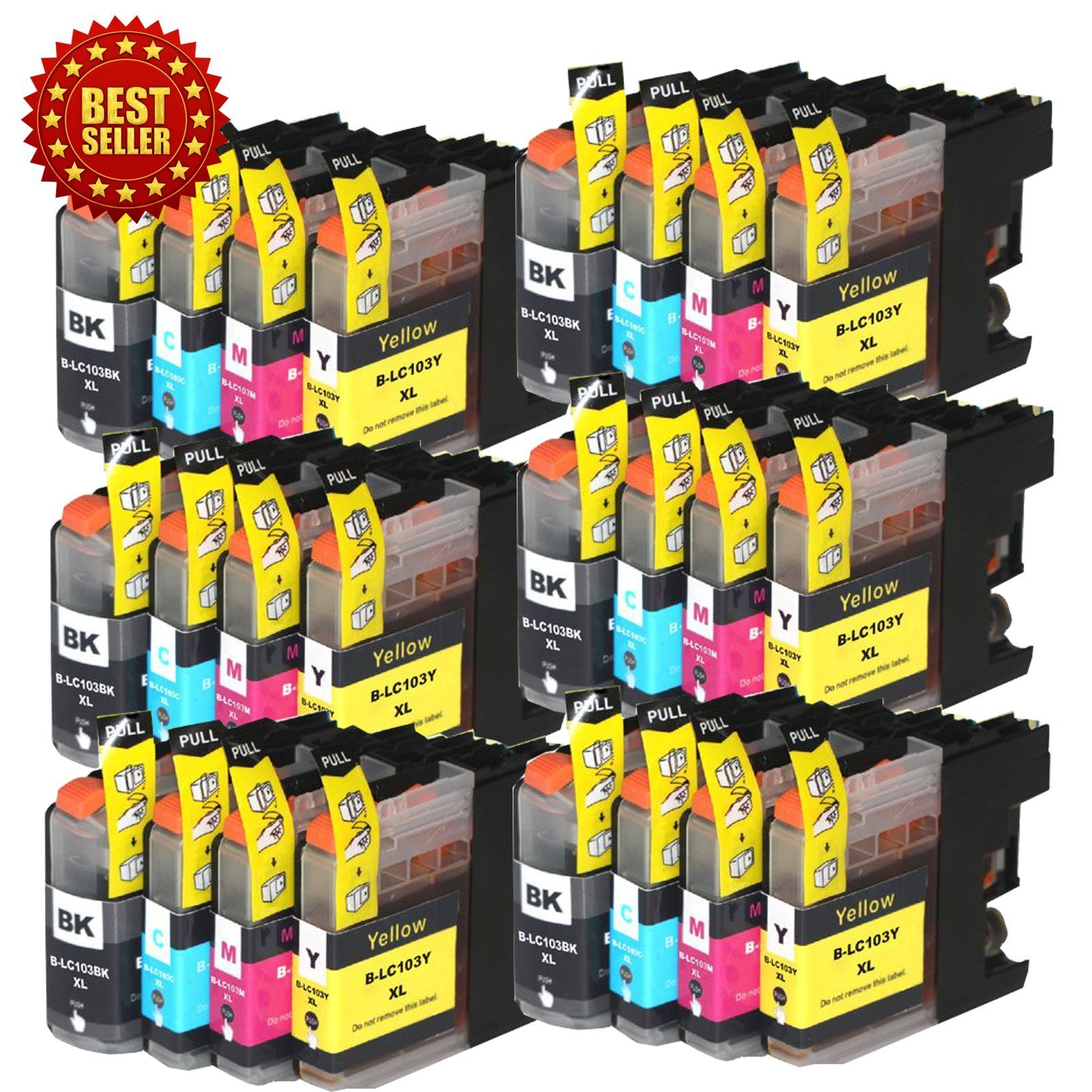 24PK LC103XL LC-103XL Ink For DCP-J285DW MFC-J470DW J475DW J650DW J870DW, LC101