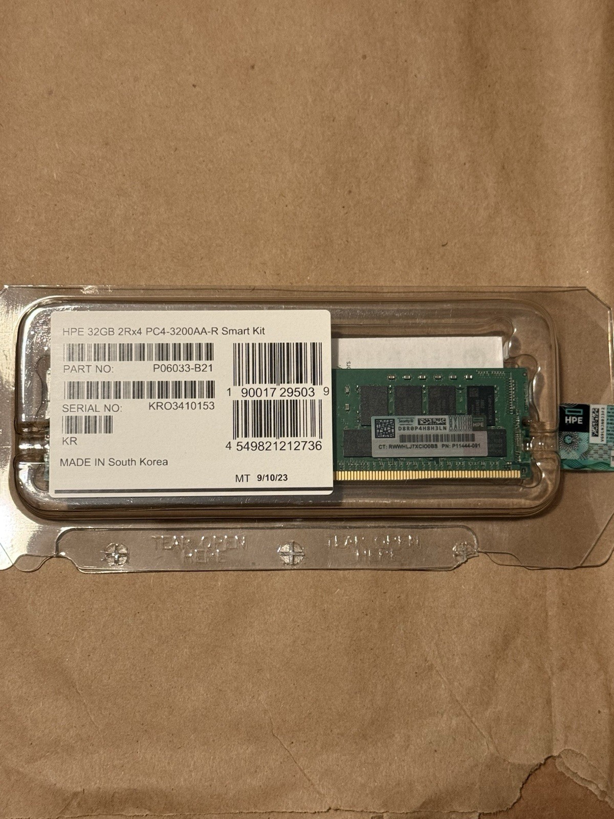HPE P06033-B21 Certified Genuine Parts SmartMemory 32GB DDR4 SDRAM Memory Module