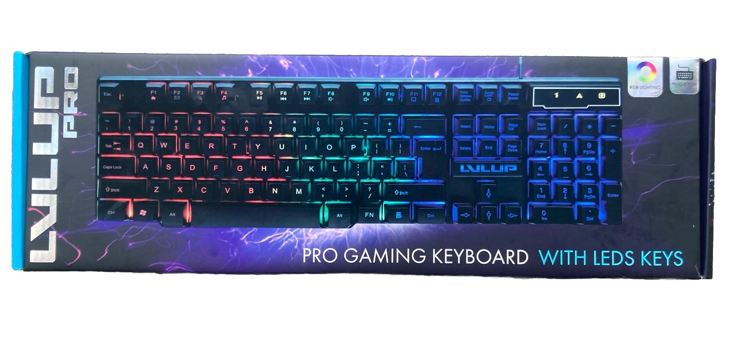 LVLUP Pro Gaming Keyboard with LED Keys LU801-NOC RGB Backlit