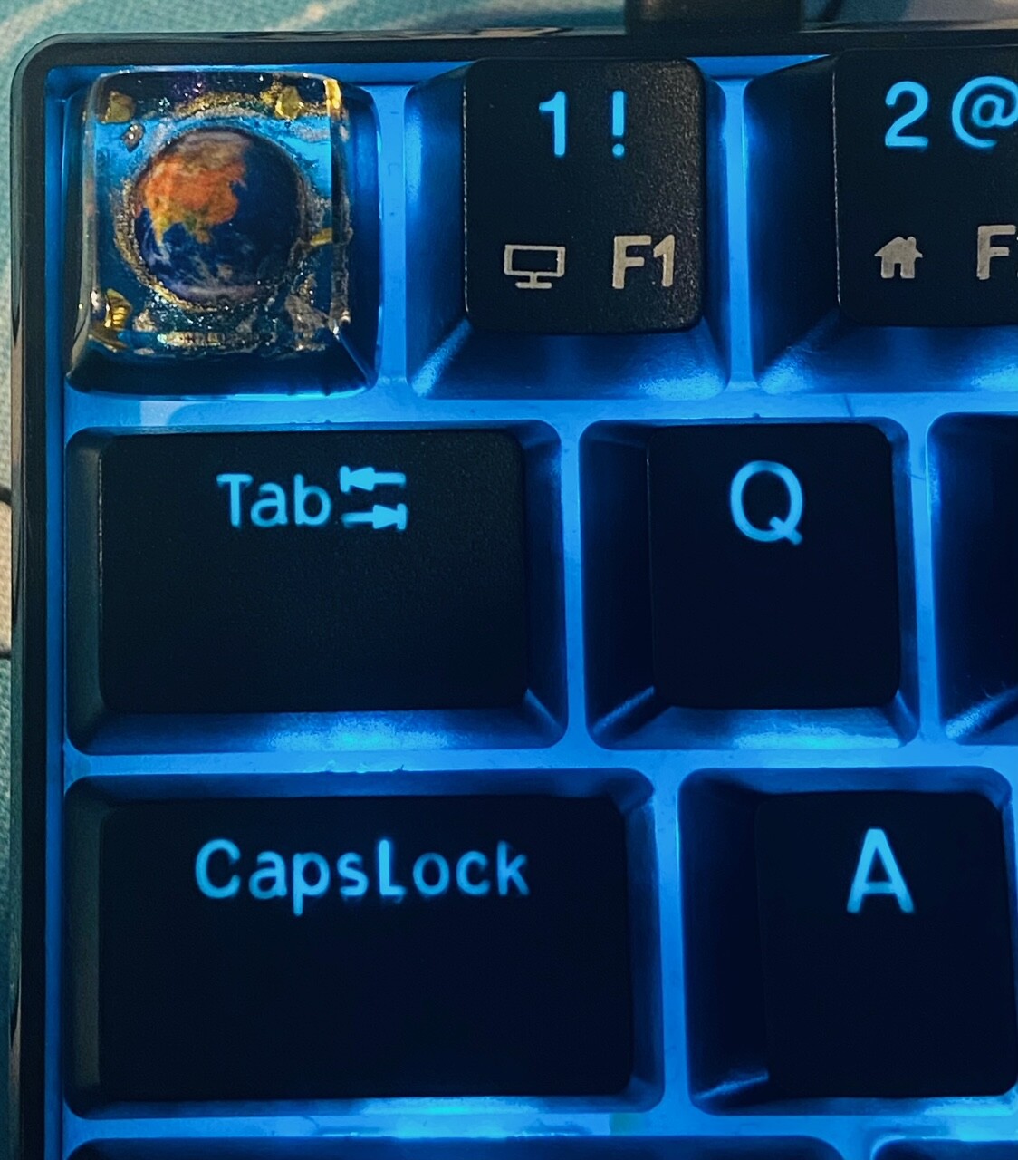 Starry Night Solar System Planets Galaxy Space Stars Keycaps Resin Mechanical Ke