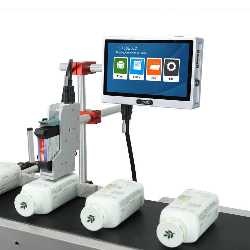 12.7mm Auto Online Inkjet Coder Printer Date Batch No Conveyor for Factory Line