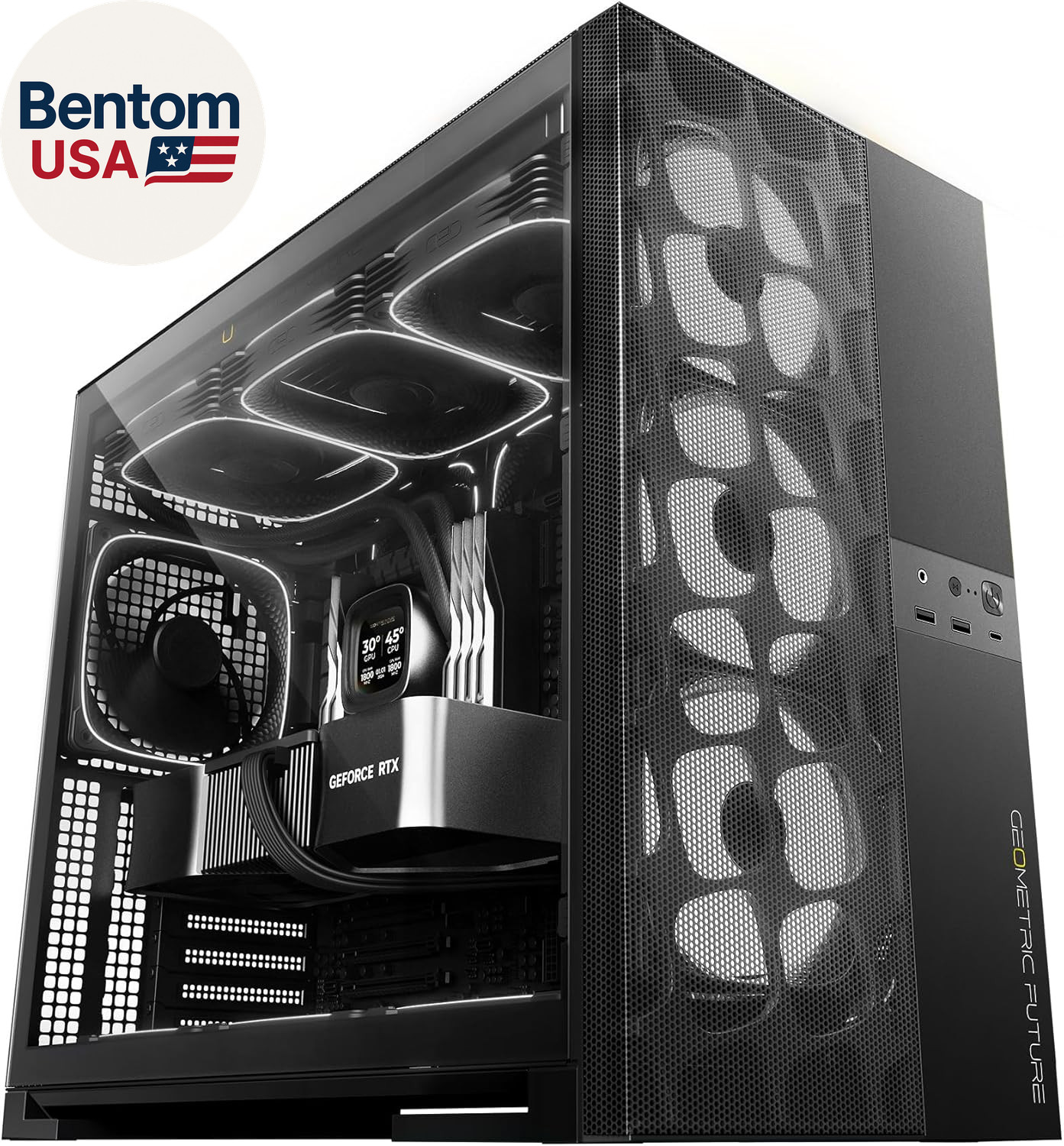 M5 Vent Mesh Panel Tempered Glass Mid Tower, E-ATX/ATX Gaming Case, High Airflow