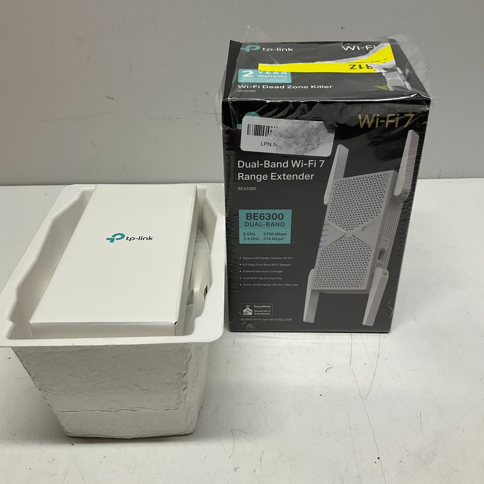 TP-Link BE6300 RE403BE Dual-Band Wi-Fi 7 Range Extender W/ 2.5G Port | 6.3 Gbp