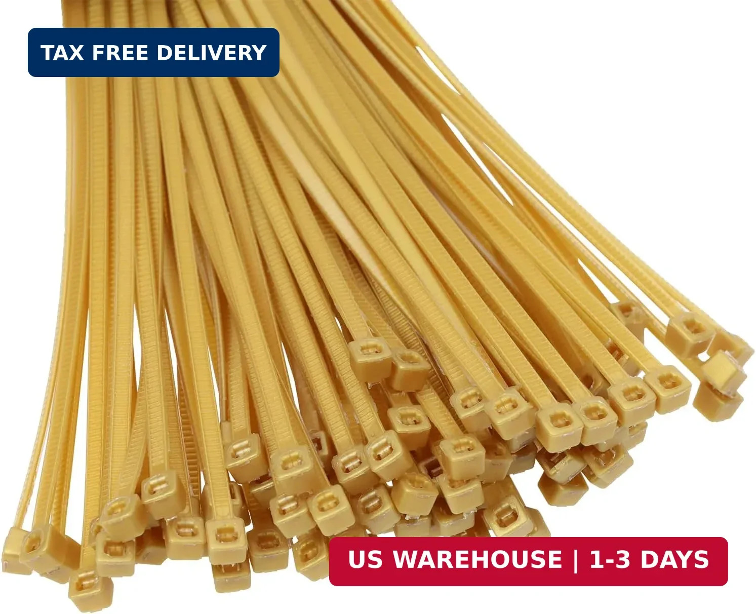 4 Inch Multi-Color Multi-Purpose Nylon zip Ties (4 inch, 200pcs Gold)