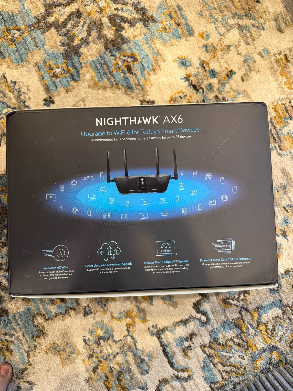 Netgear Nighthawk AX6 6-Stream AX Wi-Fi 6 Router Wireless Internet Black