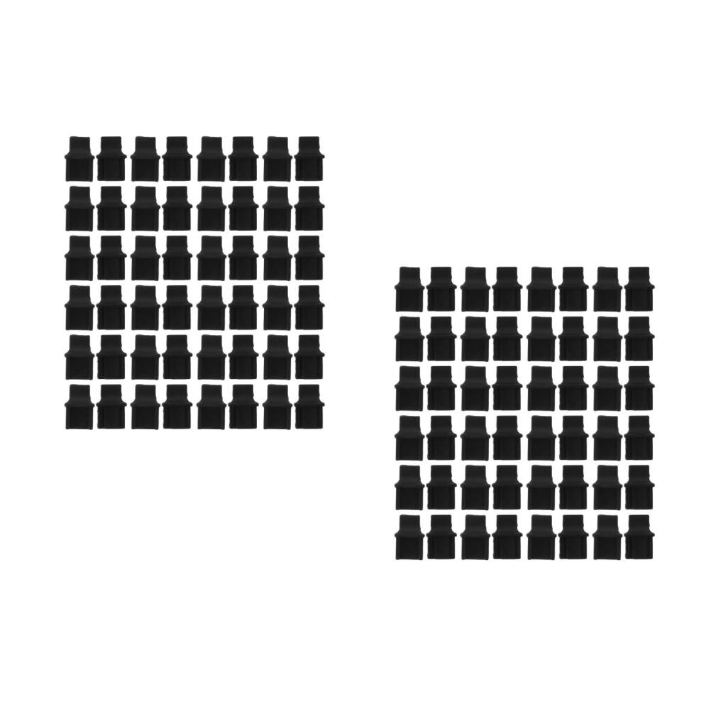 100Pcs Reusable Silicone Rj45 Dust Plugs for Ethernet Port Protection Black