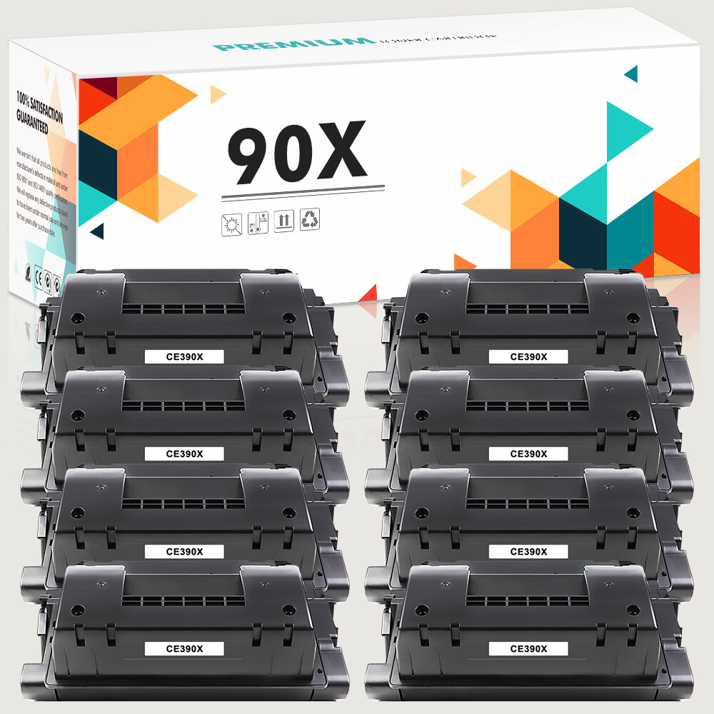8PK Toner Compatible With CE390X 90X LaserJet Enterprise 600 M602 M603 M4555 MFP