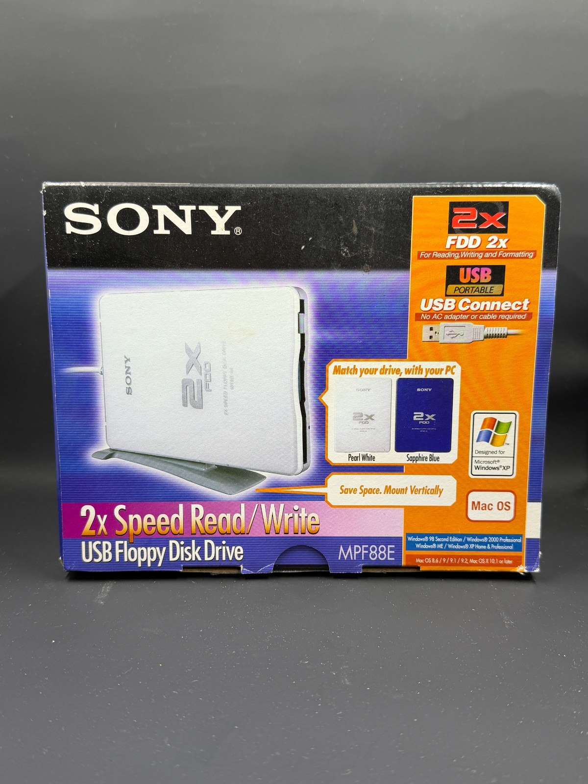 Sony MPF88E USB Floppy Disk Drive 2x Speed External PC Mac NOS