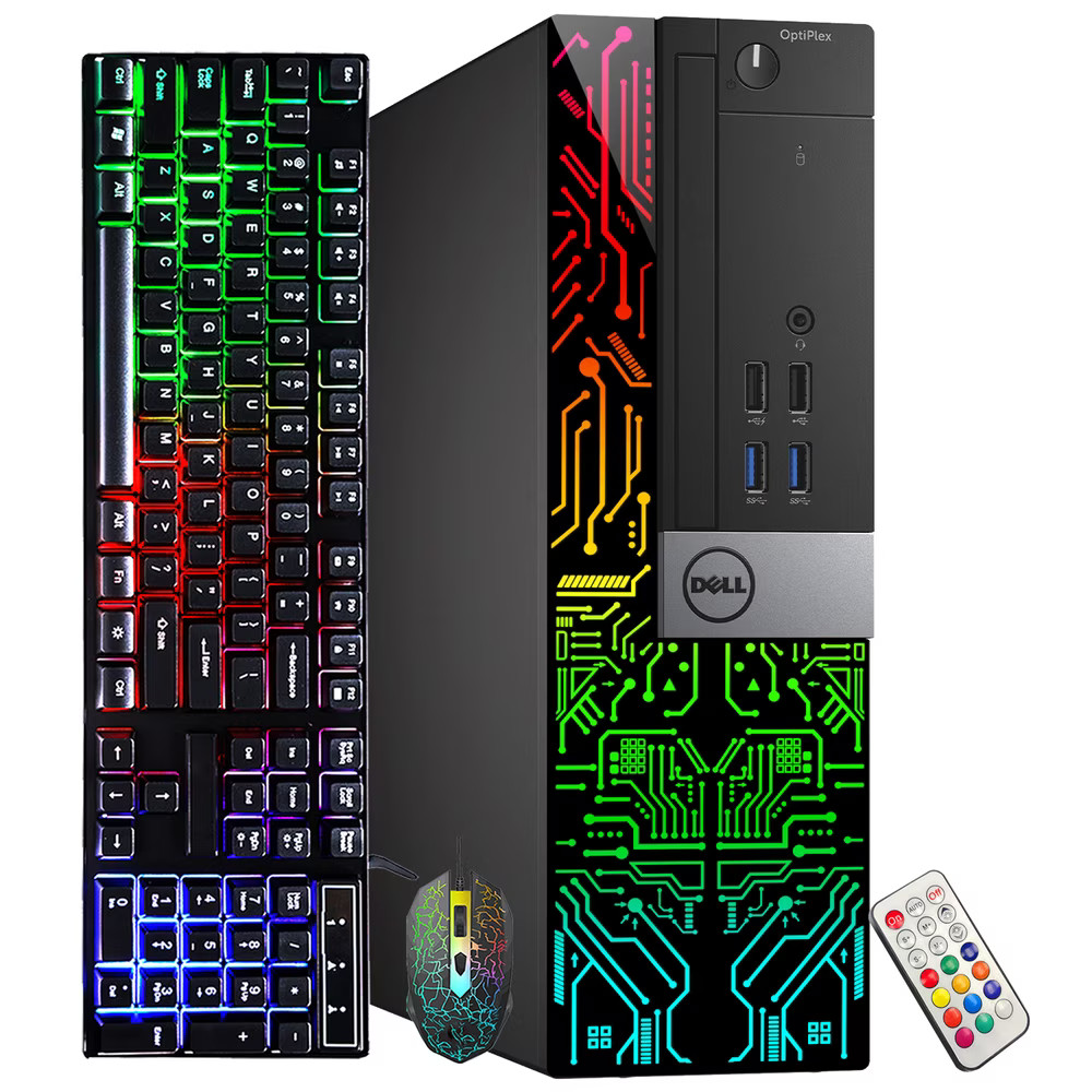 Dell Restored Dell OptiPlex Custom Built RGB Lights Intel Core i5-6500 8GB RAM