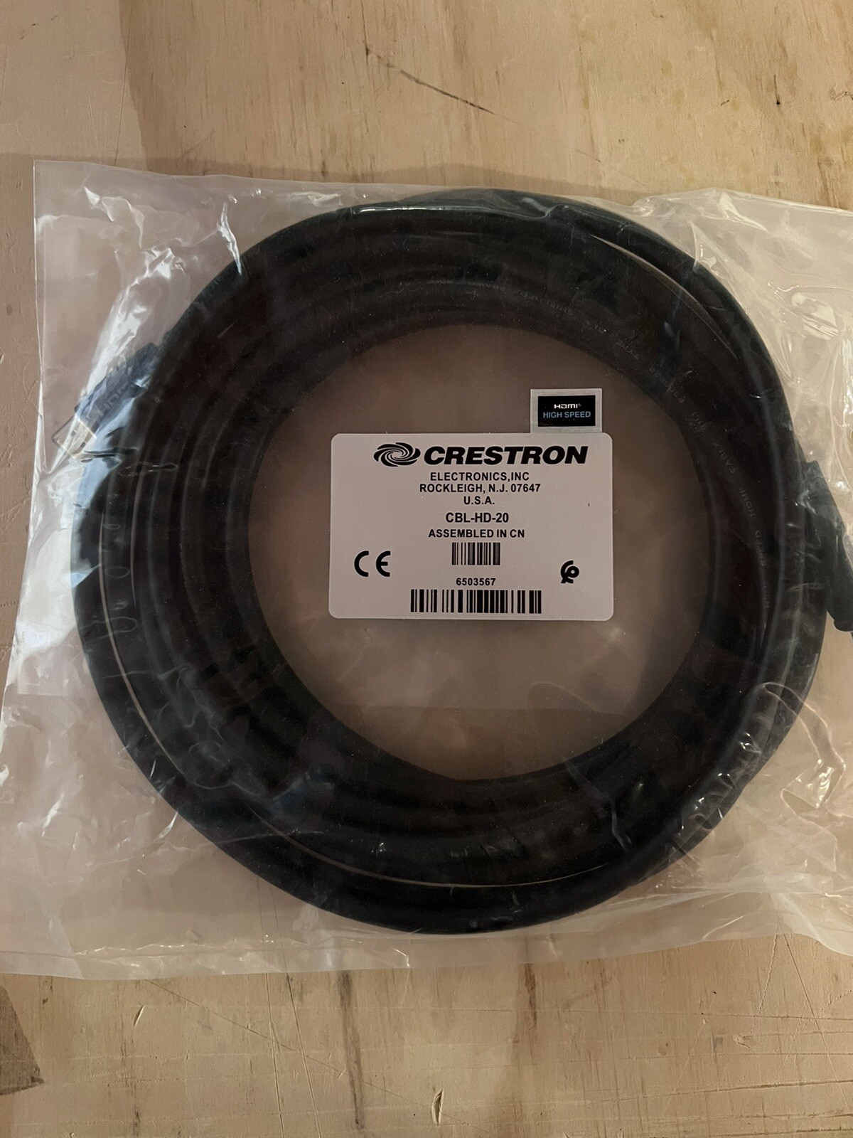 Crestron, CBL-HD-20, HDMI® Cable, 18 Gbps, 20 ft