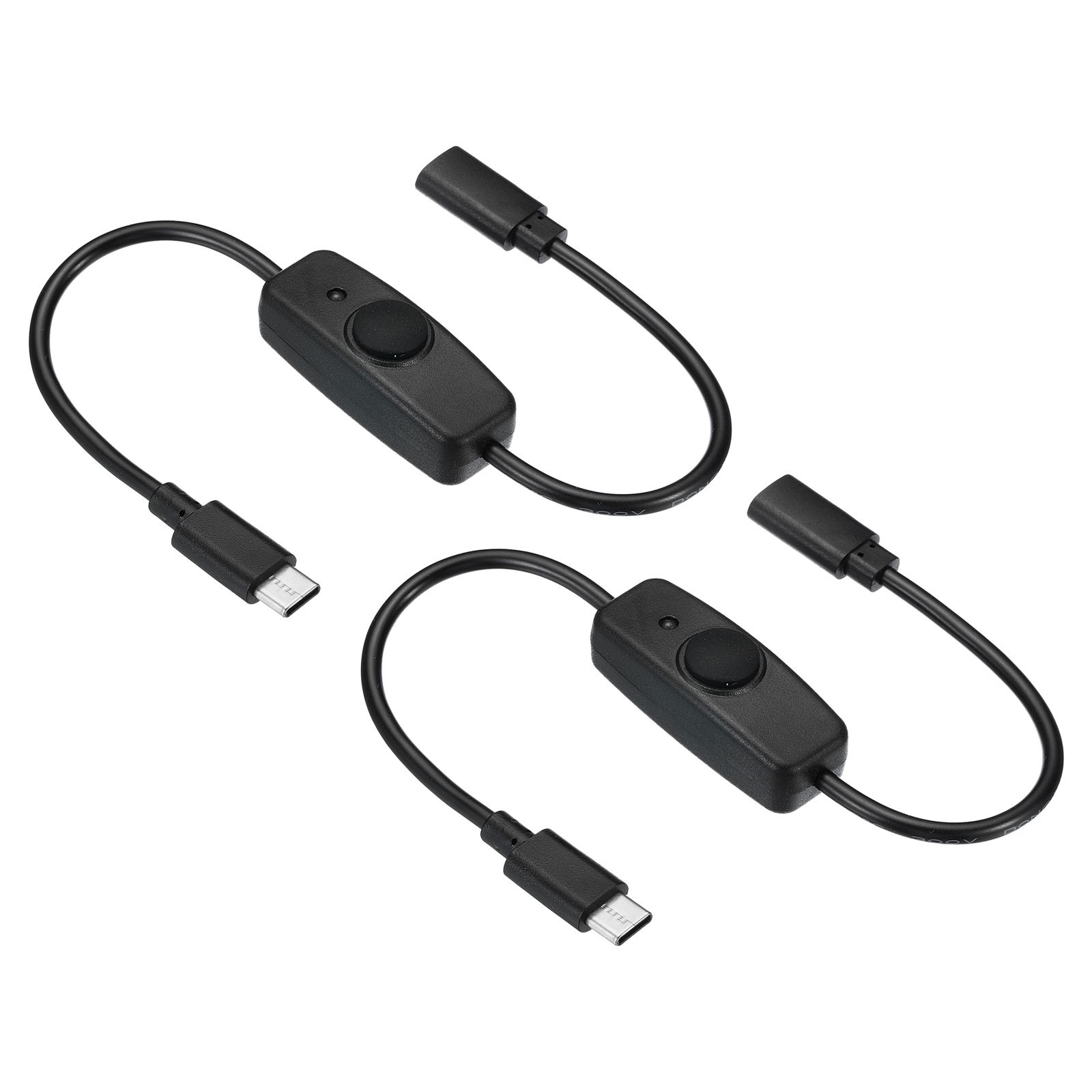 2 Pack Type-C Extension Cable with ON/Off Switch Female to Male Extension Power