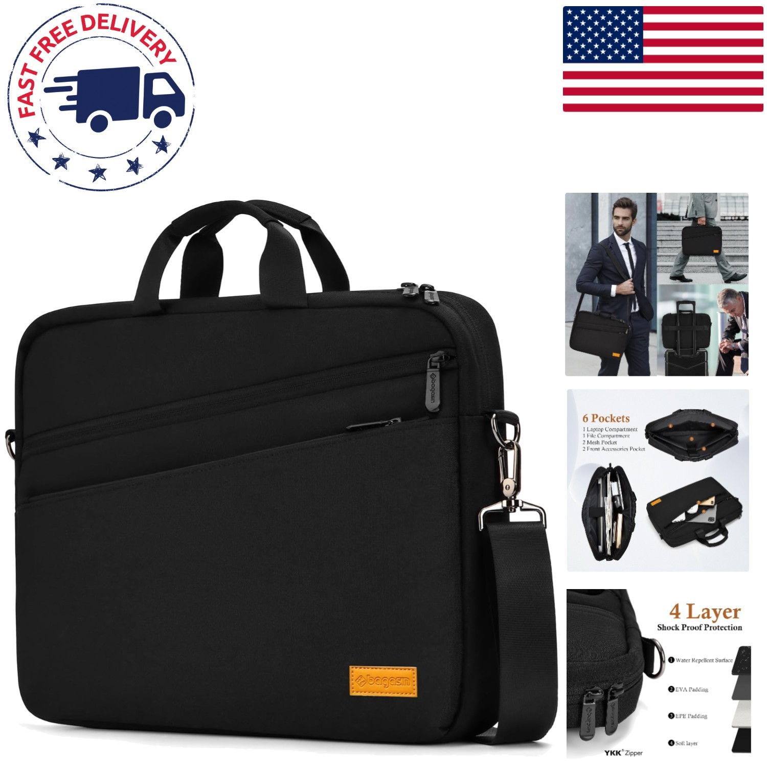 Durable 17.3 Inch Laptop Bag with Comfortable Shoulder Strap - Versatile Use