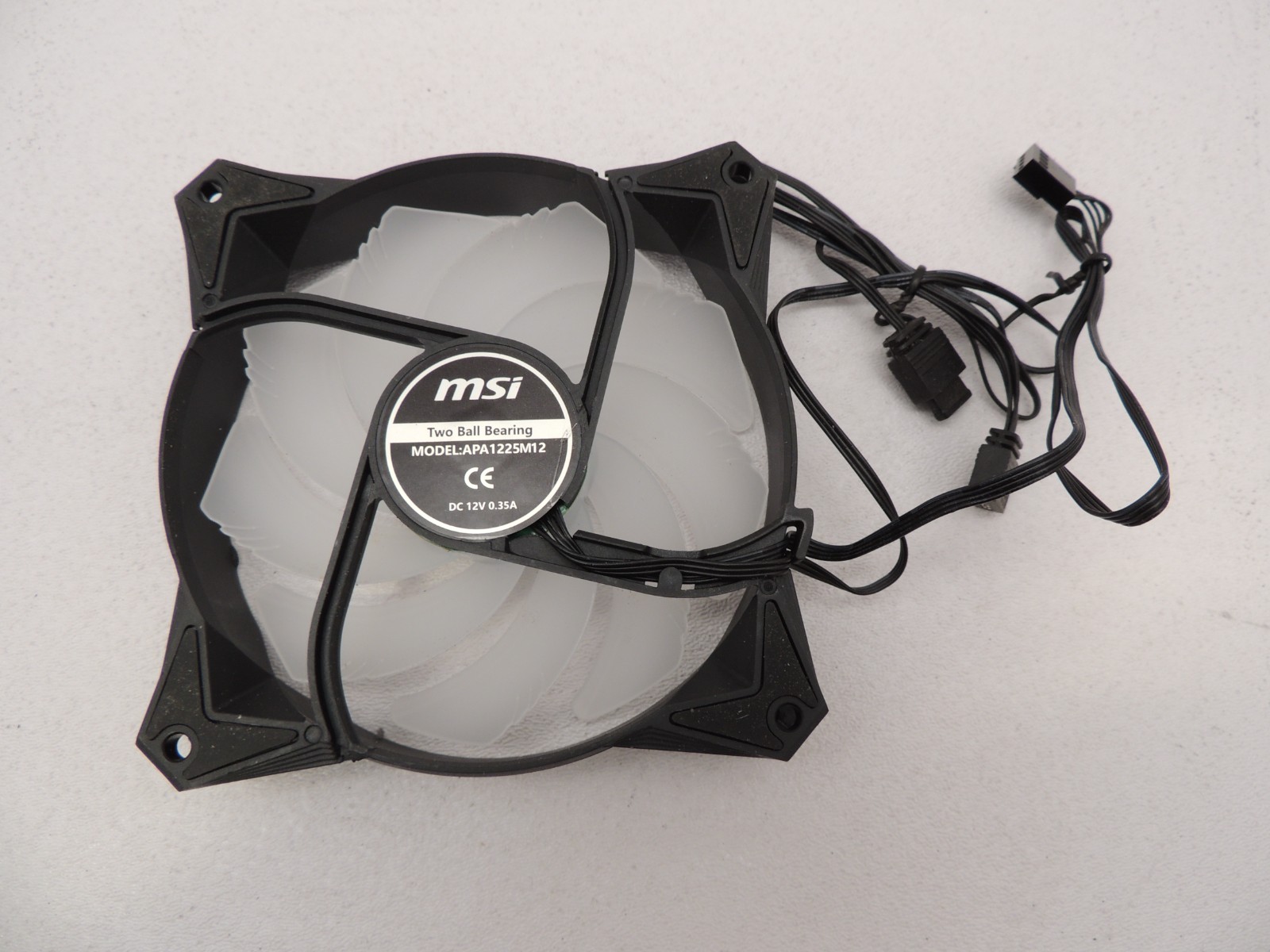 New MSI Dual Ball Bearing 120MM 12V RGB Computer Desktop Case Fan APA1225M12