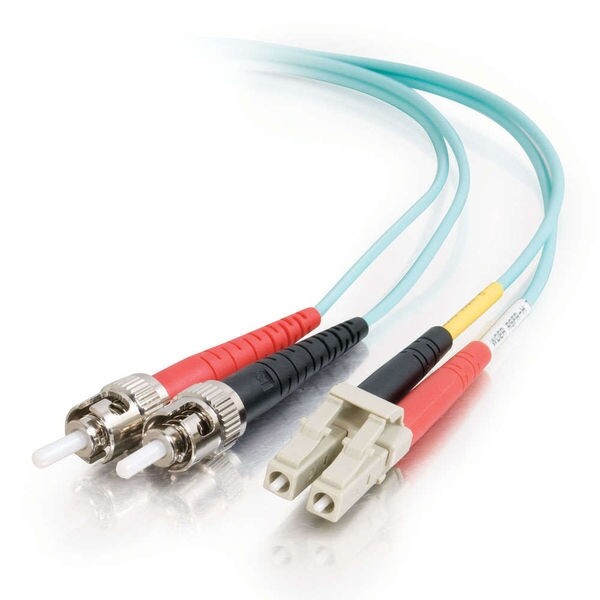 10 PACK LOT 5m LC-ST Duplex 50/125 OM3 Multimode 10GB Fiber Cable Aqua 16FT