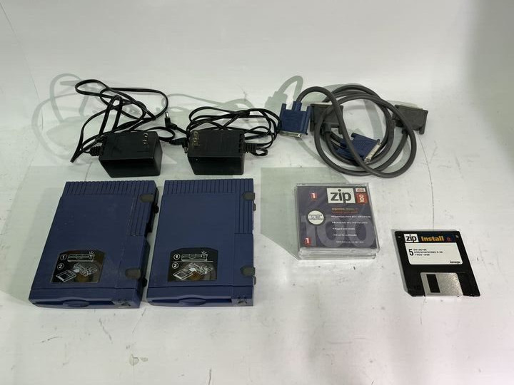 Assorted Lot of Zip Drives and Disks