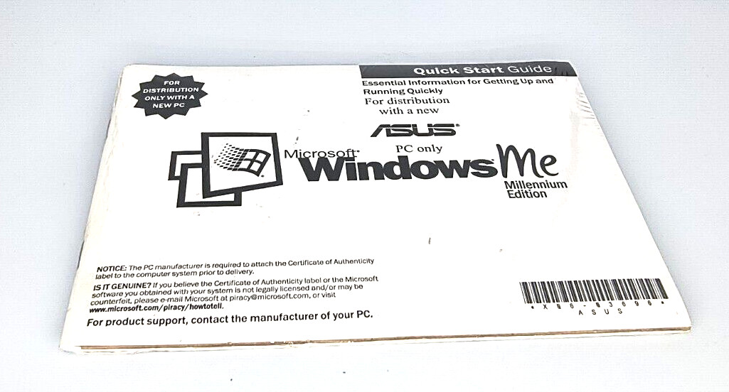 VINTAGE NEW SEALED MICROSOFT WINDOWS ME BOOK PRODUCT KEY TWINMOS CARD RM4-B15