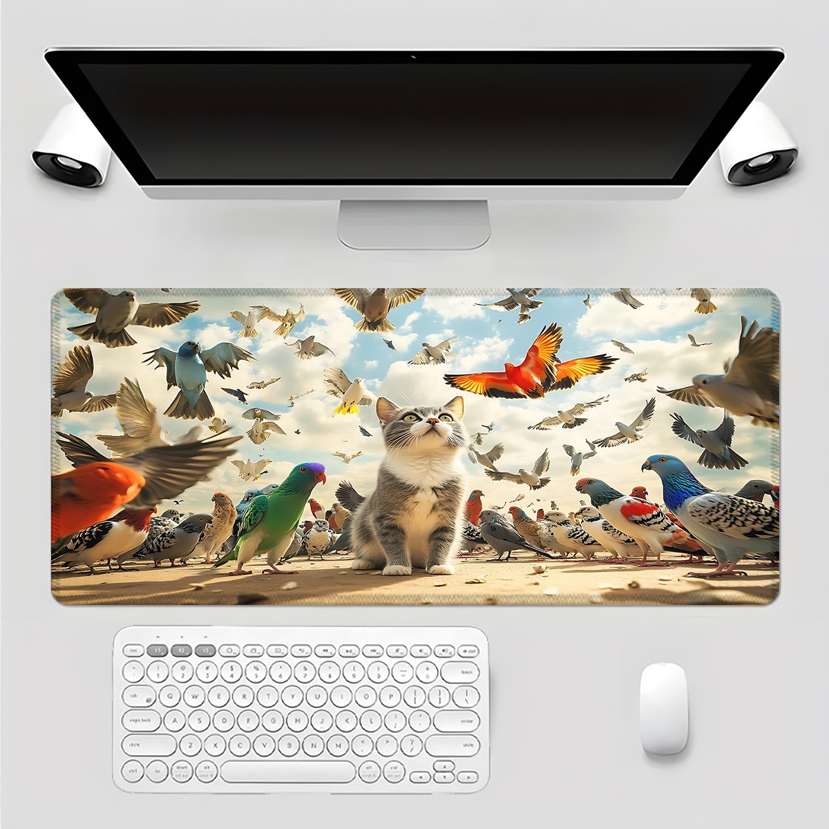 1pc Lightweight Extra-Large Non-Slip Computer Mouse Pad Colorful, Featuring D
