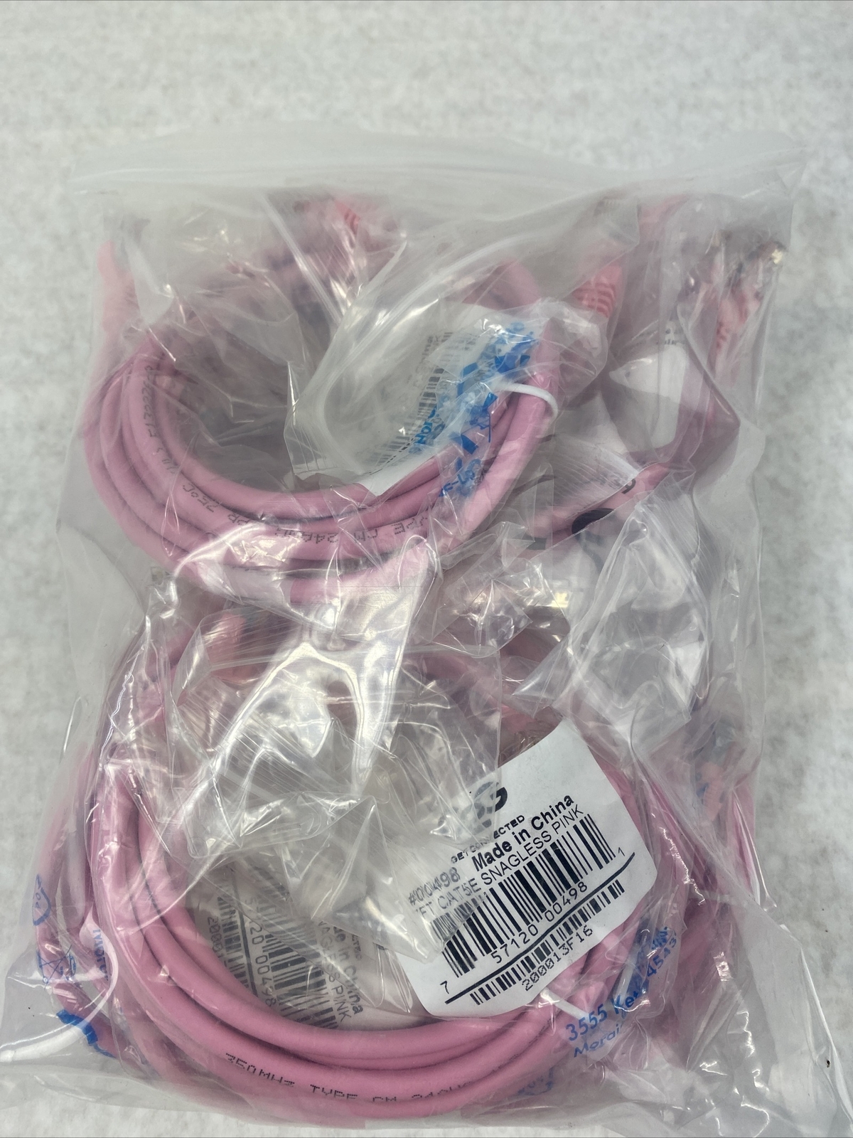 Lot( 10 ) 7ft Pink Cat5e C2G 00498 Snagless Unshielded UTP Ethernet Patch Cable