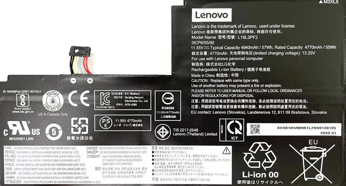 Genuine Battery L19L3PF2 L19M3PF6 L19C4PF1 For Lenovo ideapad 15IIL05 5-15ARE05