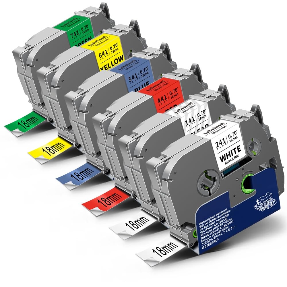 18mm Compatible Label Tape for Brother TZe-241 TZe-141 TZe-441 TZe 6x