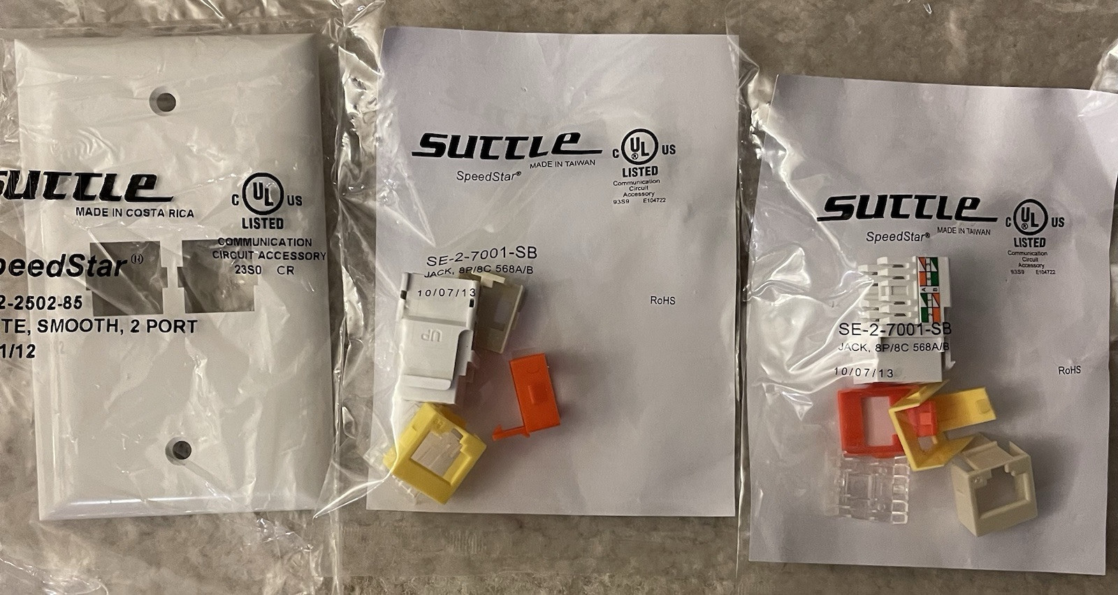 Suttle SpeedStar Wall Plate jack 2 Port Ethernet Internet Data Broadband network