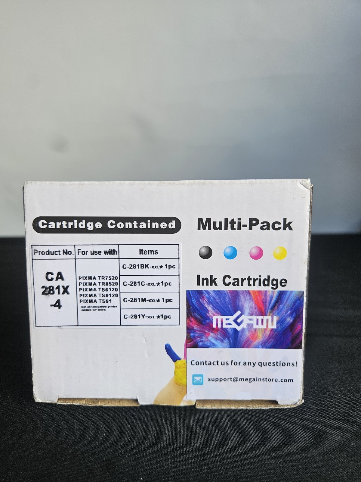 MEGAIN Compatible Canon CLI-281XXL Ink Cartridges 4 Pack BK C M Y Exp 2028