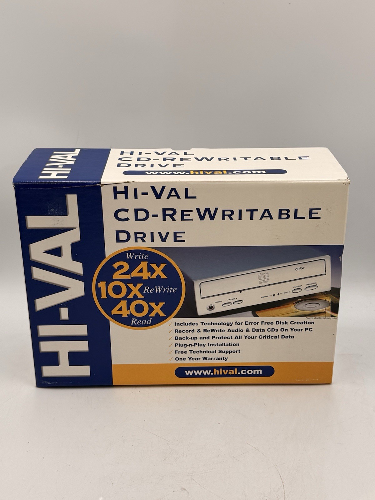 Hi-Val CD-Rewriteable Drive Internal 24X 10X 40X  CD-R CD-RW  New Factory Sealed