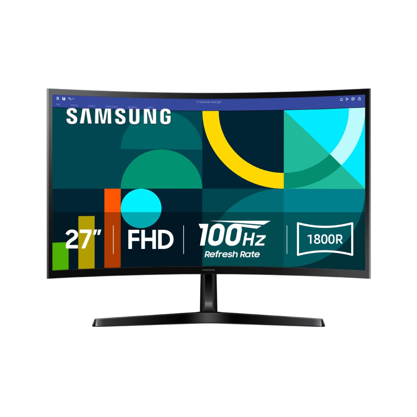 Samsung 27" Essential S3 (S36GD) Series FHD 1800R Curved 27-Inch, Black