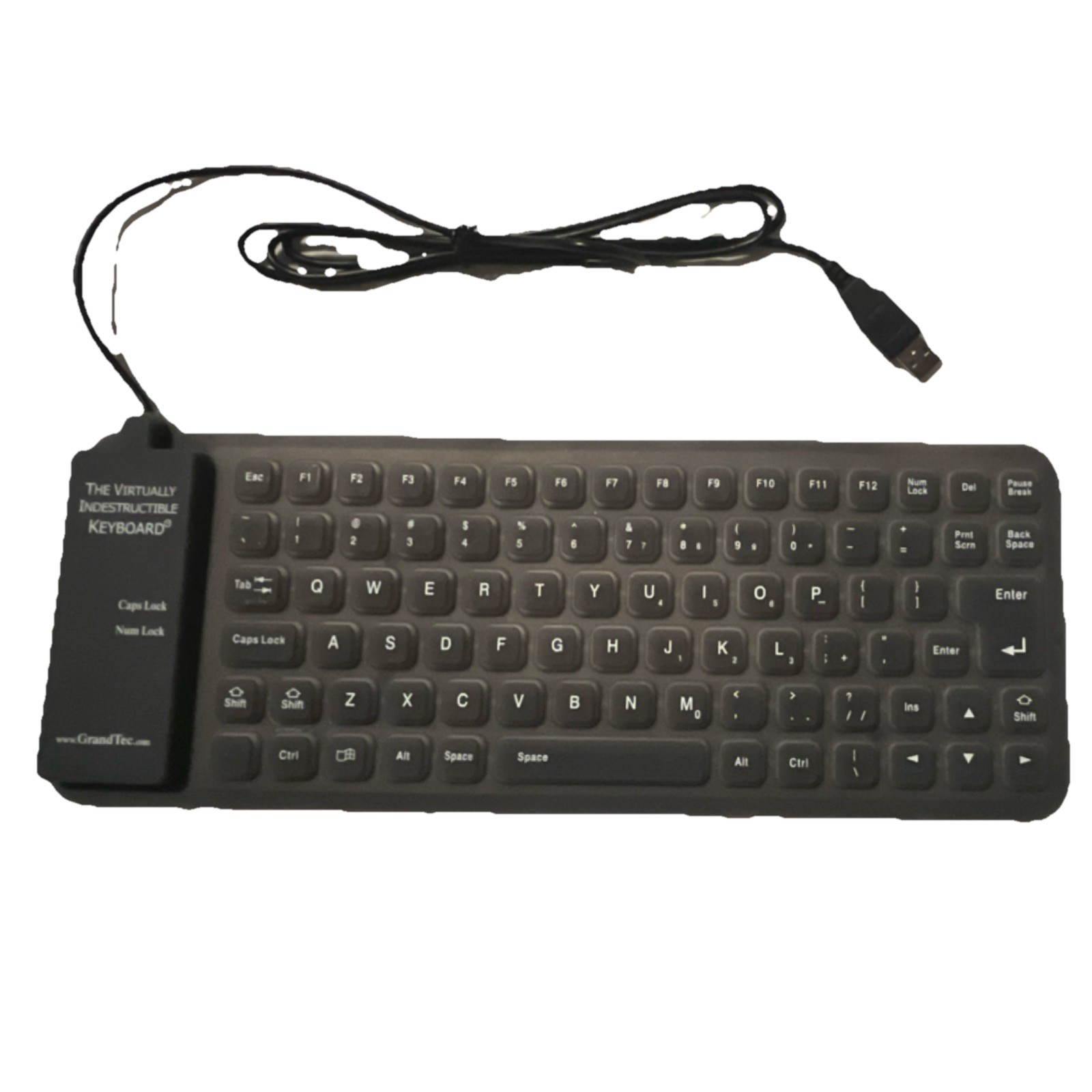 GrandTec FLX-500U USB Wired Mini Portable Keyboard QWERTY English Black