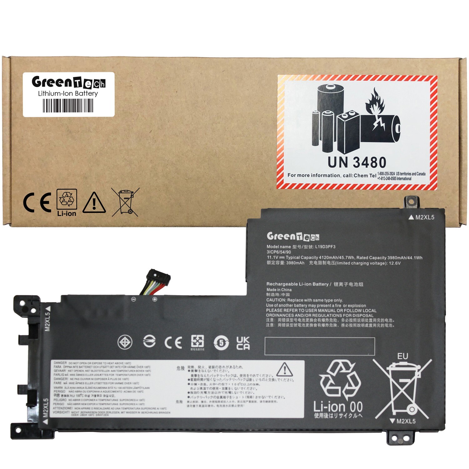 GREENTECH L19C3PF4 SB10W86951 BATTERY FOR IDEAPAD 5-15IIL05 5-15ARE05 5-15ITL05
