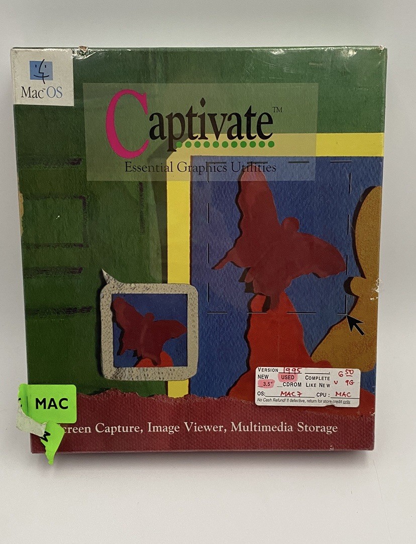 New Vintage Mac Captivate Essential Graphics Utilities Software Sealed